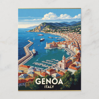 Reiseszene Hafen von Genua Italien ⚓ Postkarte