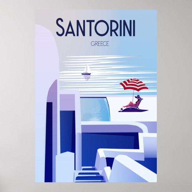 Reisetafel Santorini Poster (Vorne)