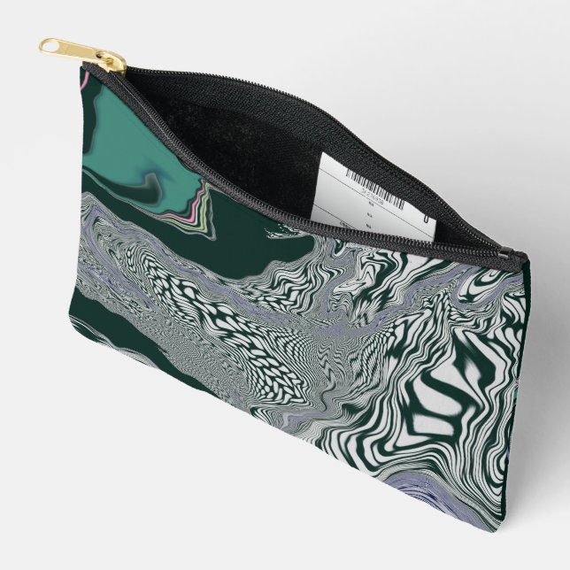 Reisetasche "Emerald Marble Flow" Zubehörtasche (Offen)