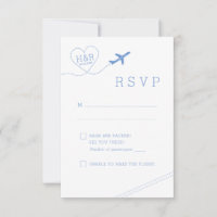 Reisethema Blue Airplane Minimalistisches Herz