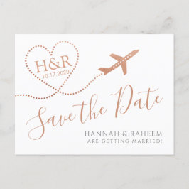 Reisethema Copper Zielort Save the Date Ankündigungspostkarte