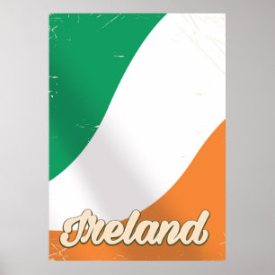 Reisetposter für die nationale Flagge Irlands Poster