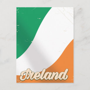 Reisetposter für die nationale Flagge Irlands Postkarte