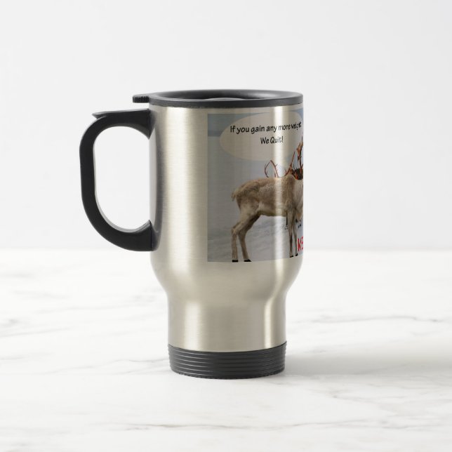 Reisetug rostfrei, fröhliches Weihnachtsschwein Reisebecher (Links)