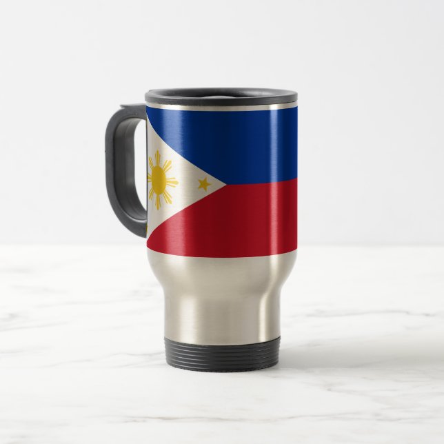 Reiseumarmung unter der Flagge der Philippinen Reisebecher (Vorderseite Links)