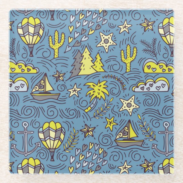 Reisevergnügen Glasuntersetzer (Vorderseite)