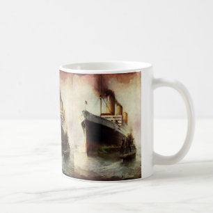Reiseverkehr der alten Zeit Kreuzfahrtschiff auf S Kaffeetasse