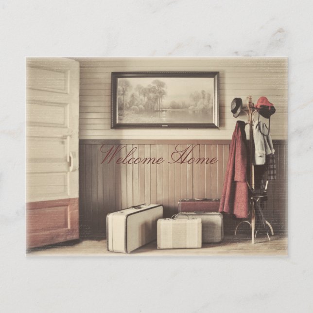 Reisezeit - Postkarte - eingefärbt (Vorderseite)