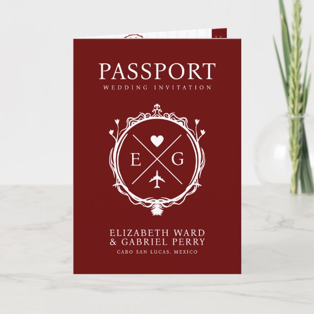 Reiseziel Burgund Hochzeit Einladung (Vorderseite)