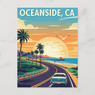Reiseziel Oceanside Kalifornien Vintage Postkarte