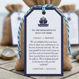 Reiseziel-Reiseboot Hochzeit Danke Geschenkanhänger