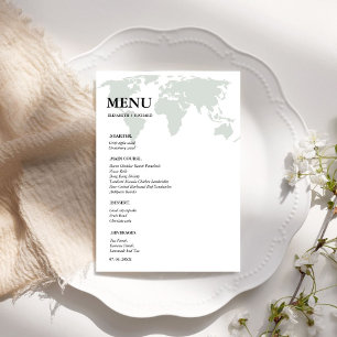 Reiseziel Word Hochzeit Brautparty Menükarte
