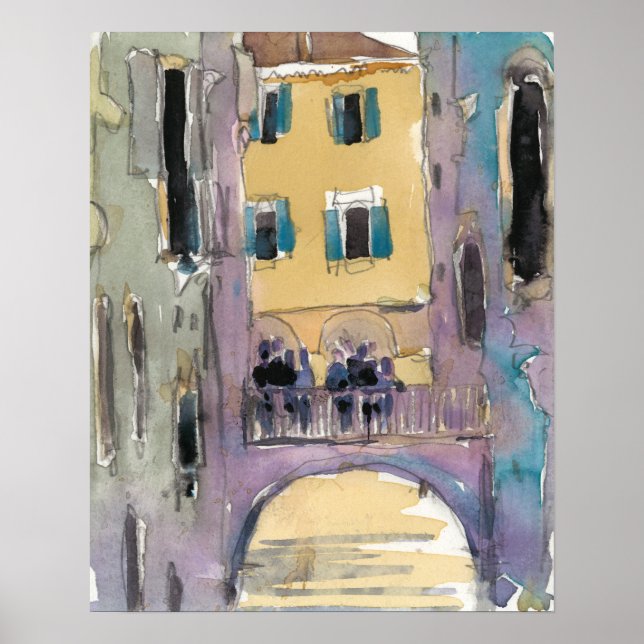 Reiseziele | Aussicht auf die Brücke von Venedig Poster (Vorne)