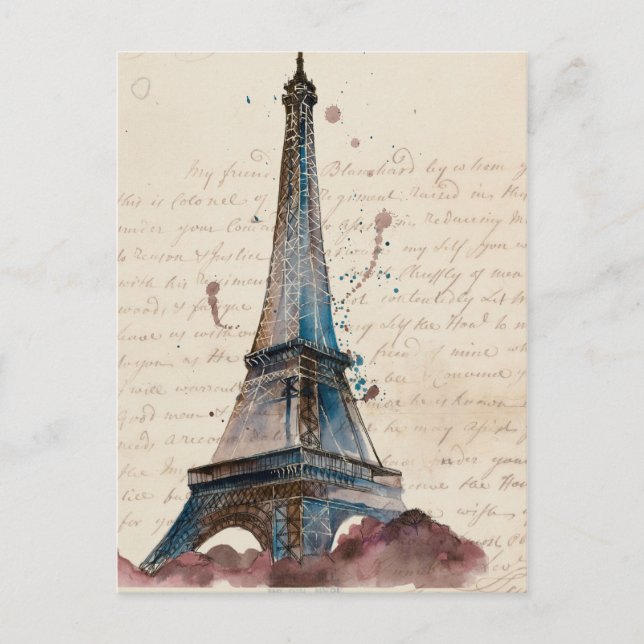 Reiseziele | Buchstaben aus dem Eiffelturm Postkarte (Vorderseite)