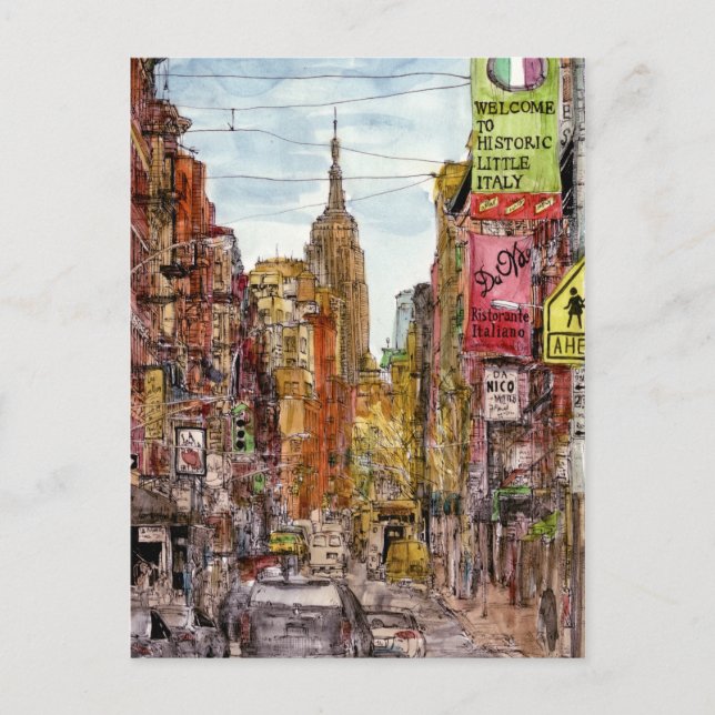 Reiseziele | New York City View of Little Italy Postkarte (Vorderseite)