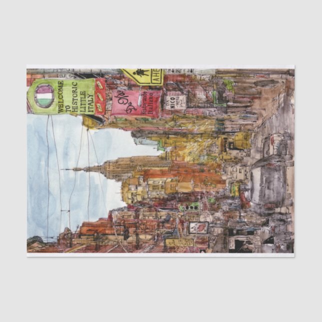 Reiseziele | New York City View of Little Italy Seidenpapier (Vorderseite)