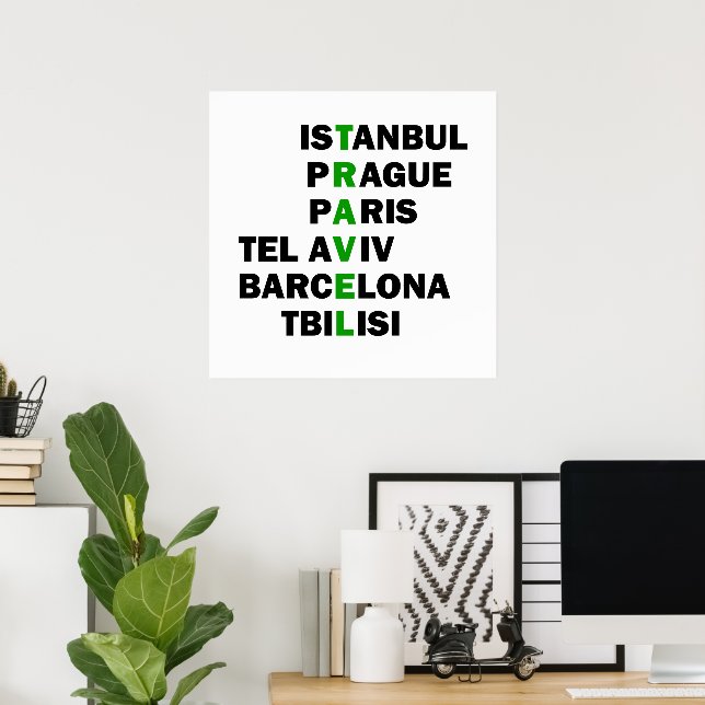 Reiseziele Poster (Heimbüro)