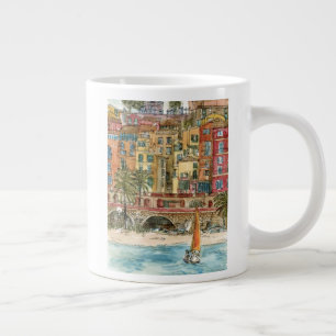 Reiseziele  Strand und Gebäude mit Aquarell Jumbo-Tasse