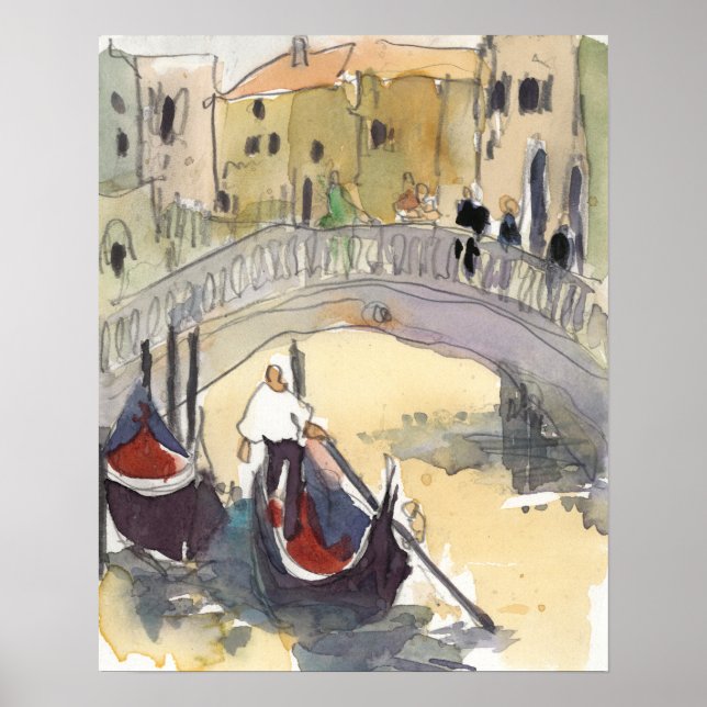 Reiseziele | Venice Plein Air Gondelbahn Poster (Vorne)