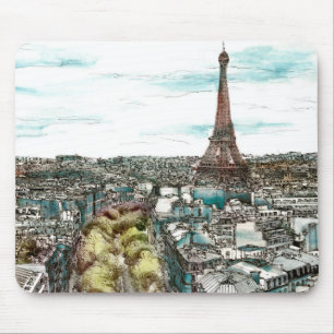 Reiseziele Vintager Eiffelturm in Paris Mousepad