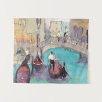 Reiseziele | Wasserfarbe Venedig Gondelfahrt