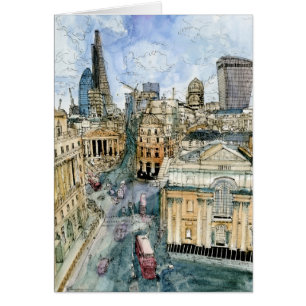 Reiseziele Watercolor Vintag London Street