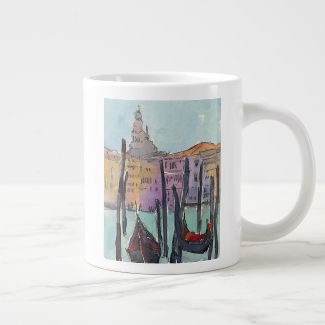 Reiseziele | Zwei Gondeln in der Skizze von Venedi Jumbo-Tasse (Rechts)