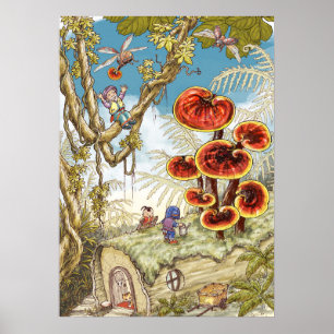 Reishi-Pilz-Wandkunst — Yunnan-Geschichtenbuch Poster