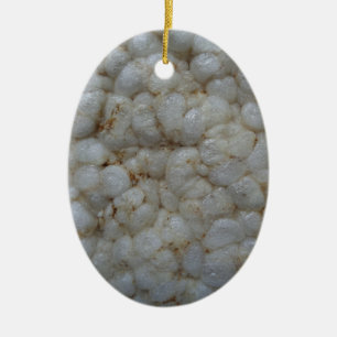 Reiskuchen, gesunde Ernährung, weißer Imbiss Keramik Ornament