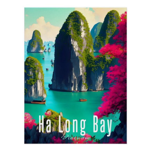 Reisplakat Ha Long Bay Vietnam Poster (Vorderseite)