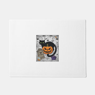 Reiß Halloween schwarze Katze Kürbis Grabstein Kes Fußmatte