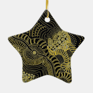 Reißen Sie die gepunktete Linie - Aboriginal Grafi Keramik Ornament