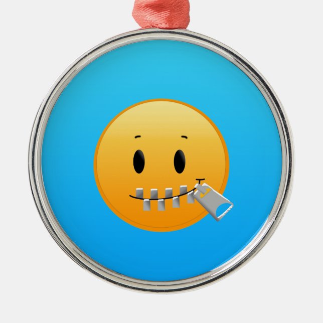 Reißverschluss Emoji Ornament Aus Metall (Vorne)