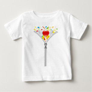 Reißverschluss-Herz Baby T-shirt