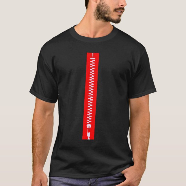 Reißverschluss-Neuheits-Shirt T-Shirt (Vorderseite)