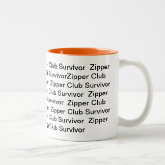 Reißverschluss-Verein-Überlebender Zweifarbige Tasse