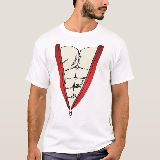 Reißverschluss zugemacht zerrissen T-Shirt (Vorderseite)