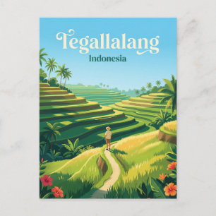 Reisterrassen von Tegallalang Indonesien Postkarte