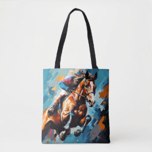 Reitaktion Sportmalerei Abstrakt Art Tasche