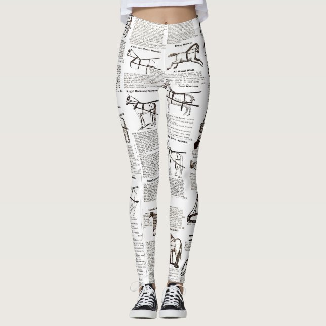 Reitantike Werbung Kunst Leggings (Vorderseite)