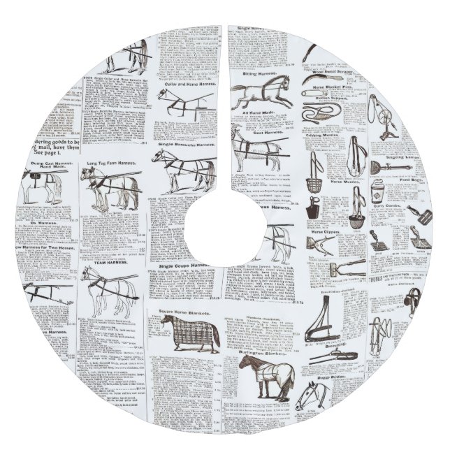 Reitantike Werbung Kunst Polyester Weihnachtsbaumdecke (Vorderseite)