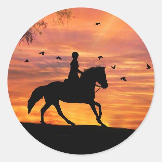 Reitaufkleber für Reitsportler Runder Aufkleber (Vorderseite)