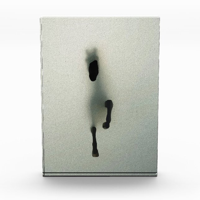 Reitausbruch durch Nebel - Abstrakte Kunst Fotoblock (Vorderseite)