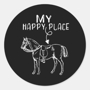 Reitausflug Reitausflug Reitsport - mein Happy Pla Runder Aufkleber