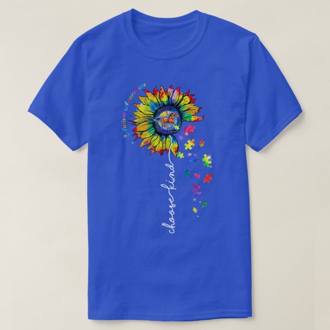 Reitautismus-Shirt Wählen Sie Kind Autismus Bewuss T-Shirt (Design vorne)