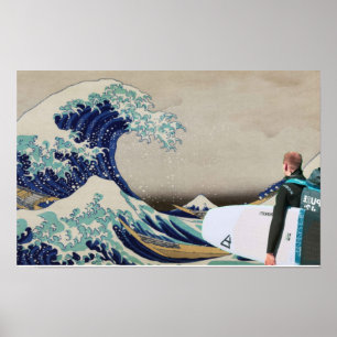 Reite auf der Großen Welle Poster