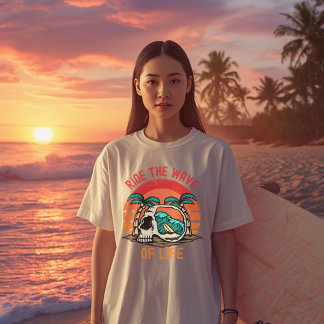 Reite auf der Welle des Lebens Surfing  | Motivier T-Shirt