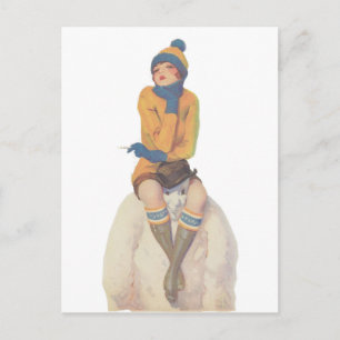Reite den Schneemann Postkarte