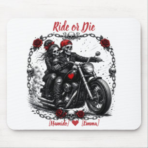 Reite oder Stirb Personalisiertes Skelett-Paar Mousepad