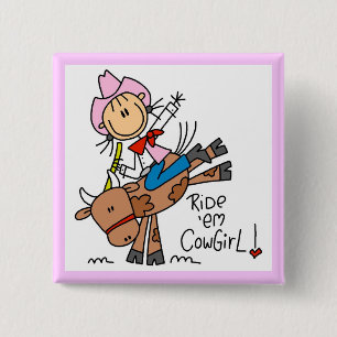 Reite Sie, Cowgirl T-Shirts und Geschenke Button